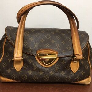 Louis Vuitton Beverly GM Brown Monogram Canvas and Calfskin Shoulder Bag.